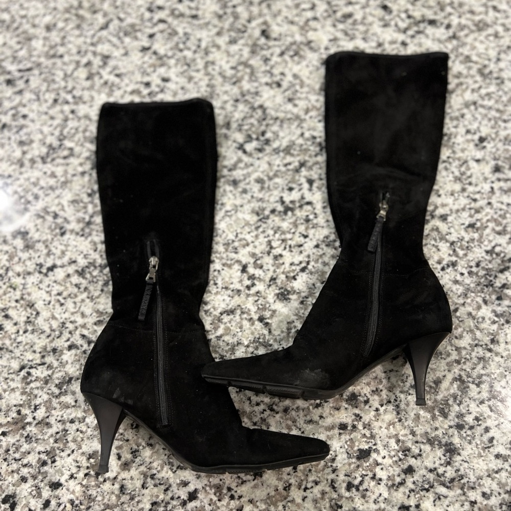Prada tall suede heeled boots - Picture 4 of 15